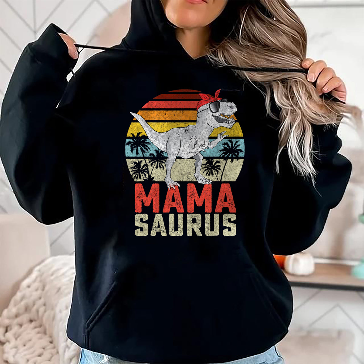 Gift for Mom Shirt, Funny Mom Unisex T-Shirt/Hoodie/Sweatshirt HLT00 - Mamasaurus T Rex Dinosaur Mama Saurus Family Matching Women T-Shirt