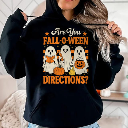 Best Teacher Shirt, Funny Teacher UnisexT-Shirt/Hoodie/Sweatshirt HLT00 - are You Fall O Ween Directions Funny Teacher Ghost Halloween T-Shirt