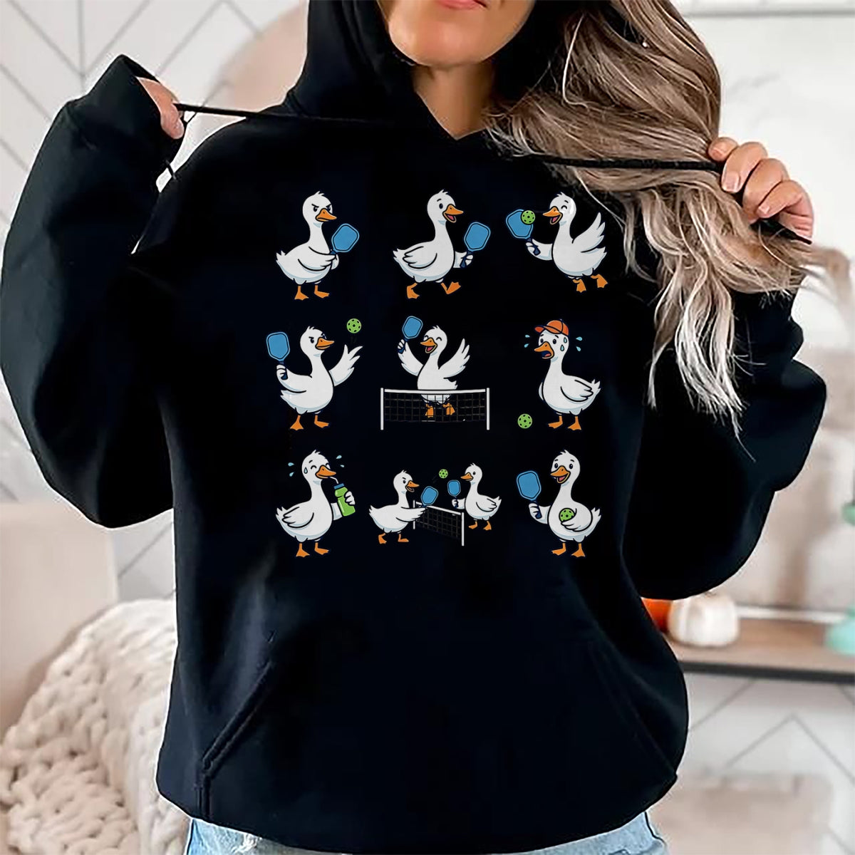 Funny Pickleball Shirt, Pickleball Lover Unisex T-Shirt/Hoodie/Sweatshirt HLT00 - Goose Playing Pickleball Player Paddle Ball Pickleball Lover T-Shirt