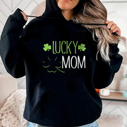 Gift for Mom Shirt, Funny Mom Unisex T-Shirt/Hoodie/Sweatshirt HLT00 - Lucky Mom Irish T-Shirt For St. Patricks Day