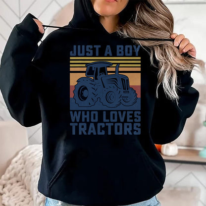 Best Farmer Life Shirt, Funny Farmer UnisexT-Shirt/Hoodie/Sweatshirt HLT00 - Kids Farm Just a Boy Who Loves Tractors, Farmers, Toddlers, Boys T-Shirt