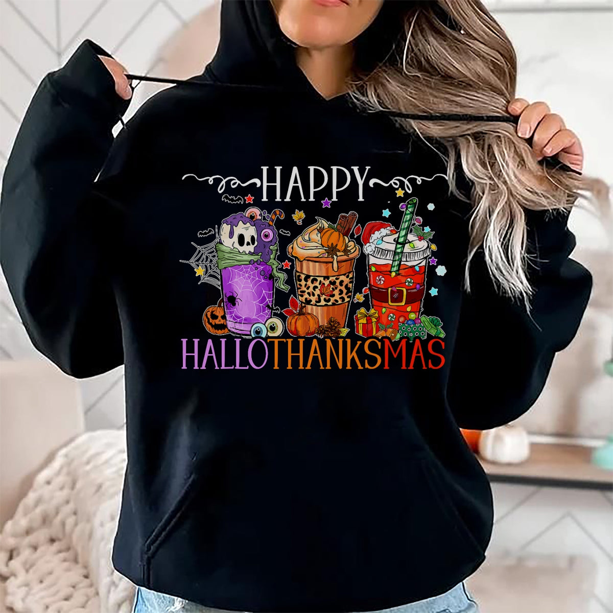 Best Thanksgiving Family Shirt , Funny Thanksgiving UnisexT-Shirt/Hoodie/Sweatshirt HLT00 - Happy Hallothanksmas Halloween Thanksgiving Christmas T-Shirt