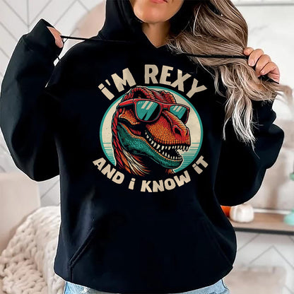 Best Dinosaur Lover Shirt, Funny Dinosaur UnisexT-Shirt/Hoodie/Sweatshirt HLT00 - I_m Rexy And I Know It T-Rex Funny Dinosaur Lover T-Shirt