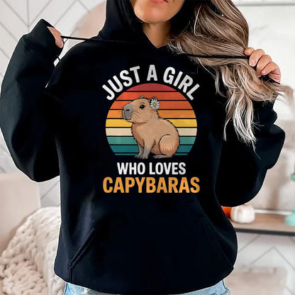Cute Capybara Shirt, Funny Capybara Unisex T-Shirt/Hoodie/Sweatshirt HLT00 - Girls Capybara T-Shirt (1)
