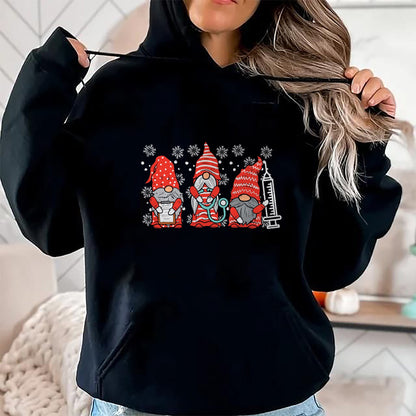 Funny Nurse Shirt, Nurse Unisex T-Shirt/Hoodie/Sweatshirt HLT00 - Nurse Christmas Gnomes Cute Xmas Scrub Top For Nurses Women T-Shirt