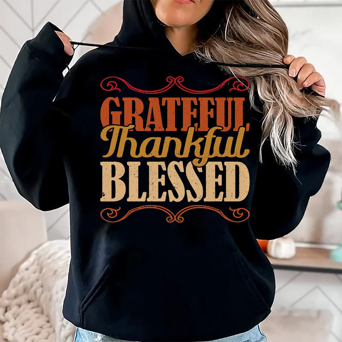 Best Thanksgiving Family Shirt , Funny Thanksgiving UnisexT-Shirt/Hoodie/Sweatshirt HLT00 - Grateful Thankful Blessed Thanksgiving T-Shirt