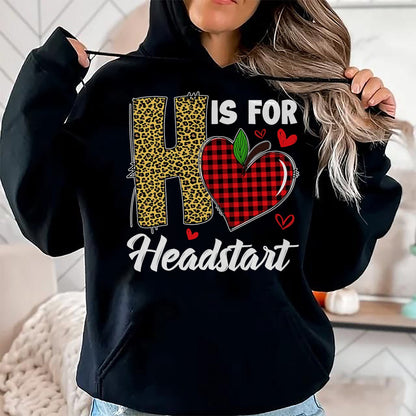 Best Teacher Shirt, Funny Teacher UnisexT-Shirt/Hoodie/Sweatshirt HLT00 - H Is For Headstart Head Start Teacher Leopard Back To School T-Shirt