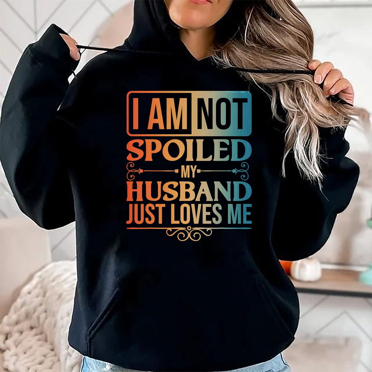 Best Wife Shirt, Wife and Husband Unisex T-Shirt/Hoodie/Sweatshirt HLT00 - Funny Spoiled Wife Art For Women Girls Husband Spoiled Wife T-Shirt (1)