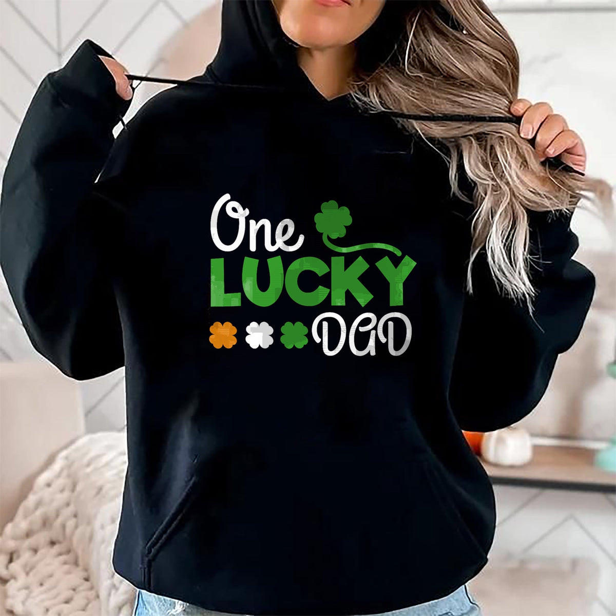 Gift for Dad Shirt, Funny Dad Unisex T-Shirt/Hoodie/Sweatshirt HLT00 – One Lucky Dad st patricks day pregnancy announcement shirt T-Shirt