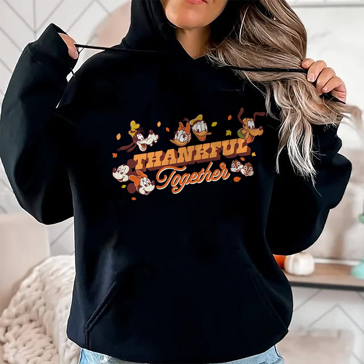 Best Thanksgiving Family Shirt , Funny Thanksgiving UnisexT-Shirt/Hoodie/Sweatshirt HLT00 - Disney Mickey Mouse and Friends Fall Thankful Together T-Shirt