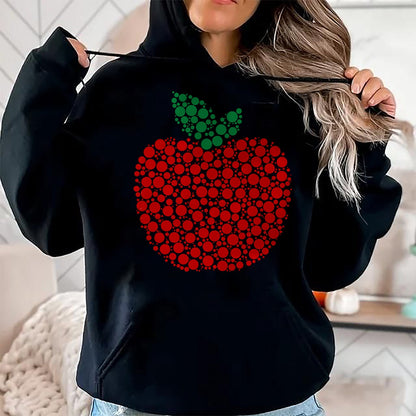 Best Teacher Shirt, Funny Teacher UnisexT-Shirt/Hoodie/Sweatshirt HLT00 - Apple Dot Pattern Art Teacher Appreciation Men Women Humor T-Shirt