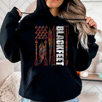 Native American T-Shirts, Vintage Native American Unisex T-Shirt/Hoodie/Sweatshirt HLT00 - Blackfeet Flag - Native Pride American Indian Tribe Premium