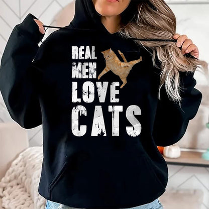 Cat Love Shirt, Funny Cat Lover Gift UnisexT-Shirt/Hoodie/Sweatshirt HLT00 - Real Men Love Cats T Shirt Funny Cat Love Cute T-Shirt, Men, Black, 3X-Large