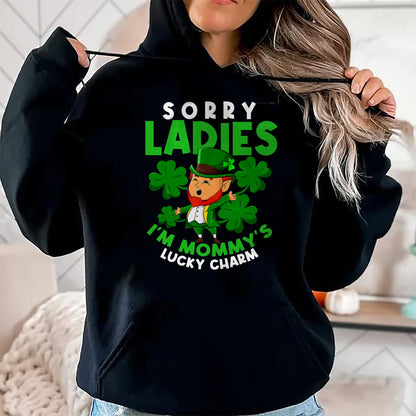 Gift for Mom Shirt, Funny Mom Unisex T-Shirt/Hoodie/Sweatshirt HLT00 - Mommys Lucky Charm Mom St Patricks Day Leprechaun Toddler T-Shirt