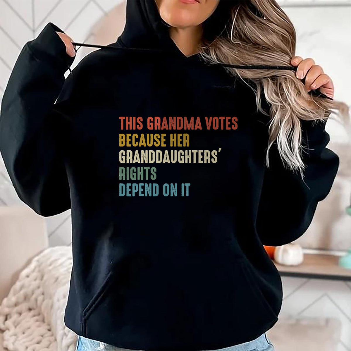 Best Grandma Shirt, Proud Grandma Unisex T-Shirt/Hoodie/Sweatshirt HLT00 - This Grandma Votes Because Her Granddaughters Rights T-Shirt