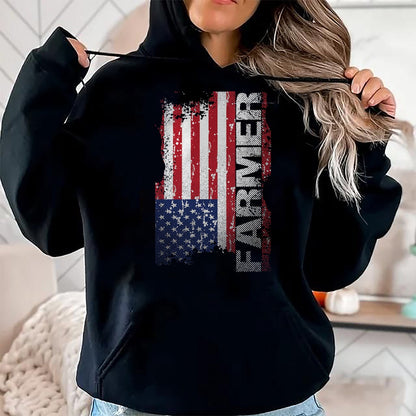 Best Farmer Life Shirt, Funny Farmer UnisexT-Shirt/Hoodie/Sweatshirt HLT00 - USA Flag Farmer T-Shirt, American Farmers Tee T-Shirt