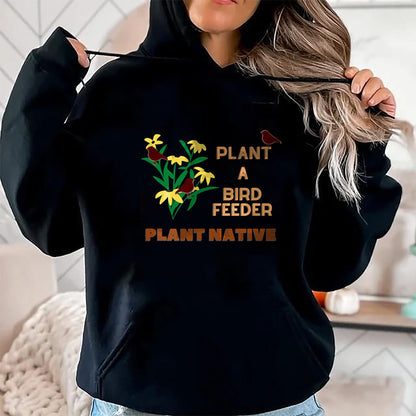 Native American T-Shirts, Vintage Native American Unisex T-Shirt/Hoodie/Sweatshirt HLT00 - Plant a Birdfeeder- Plant Native