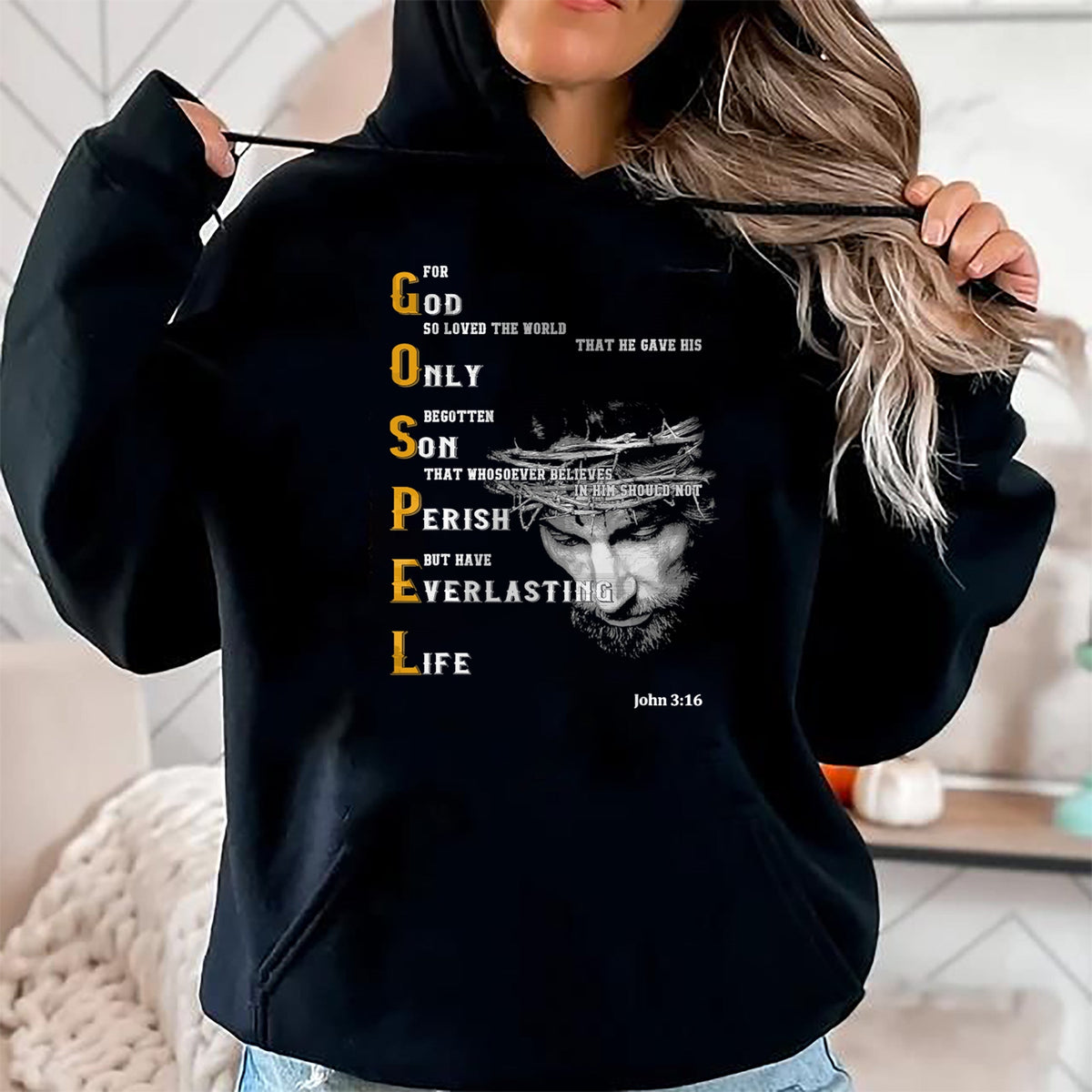 Christian Tee, Christian Faith Unisex T-Shirt/Hoodie/Sweatshirt HLT00 - For God So Loved The World Love Jesus Christian T-Shirt