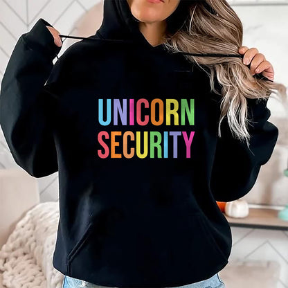 Gift for Mom Shirt, Funny Mom Unisex T-Shirt/Hoodie/Sweatshirt HLT00 - Halloween Dad Mom Daughter Adult Costume, Unicorn Security T-Shirt