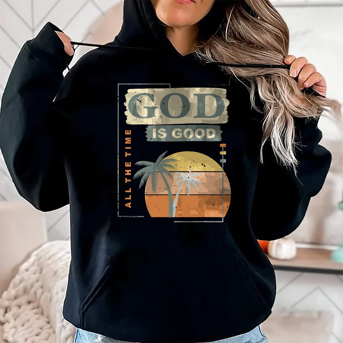 Christian Tee, Christian Faith Unisex T-Shirt/Hoodie/Sweatshirt HLT00 - Cool Retro Christian Saying T Shirt God Is Good All The Time T-Shirt