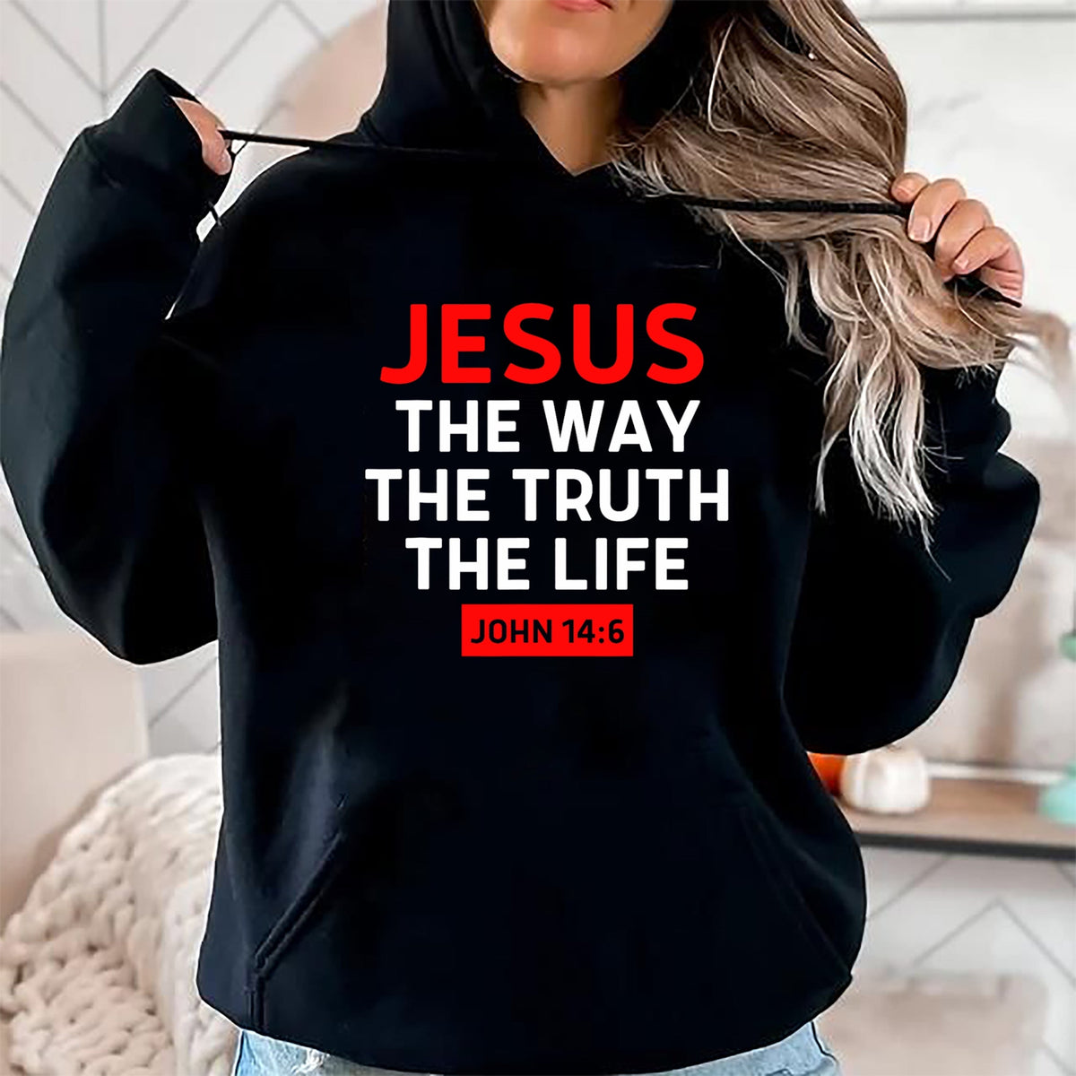 Christian Tee, Christian Faith Unisex T-Shirt/Hoodie/Sweatshirt HLT00 - Jesus The Way Truth Life John 14 6 Christian Bible Verse T-Shirt (2)