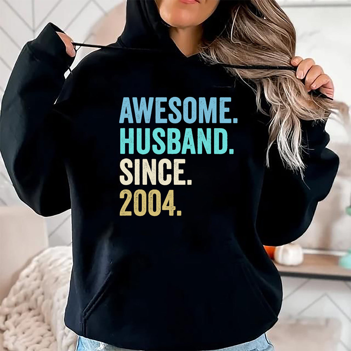 Best Wife Shirt, Wife and Husband Unisex T-Shirt/Hoodie/Sweatshirt HLT00 - Awesome Husband Since 2004 20th wedding anniversary 20 years T-Shirt (1)