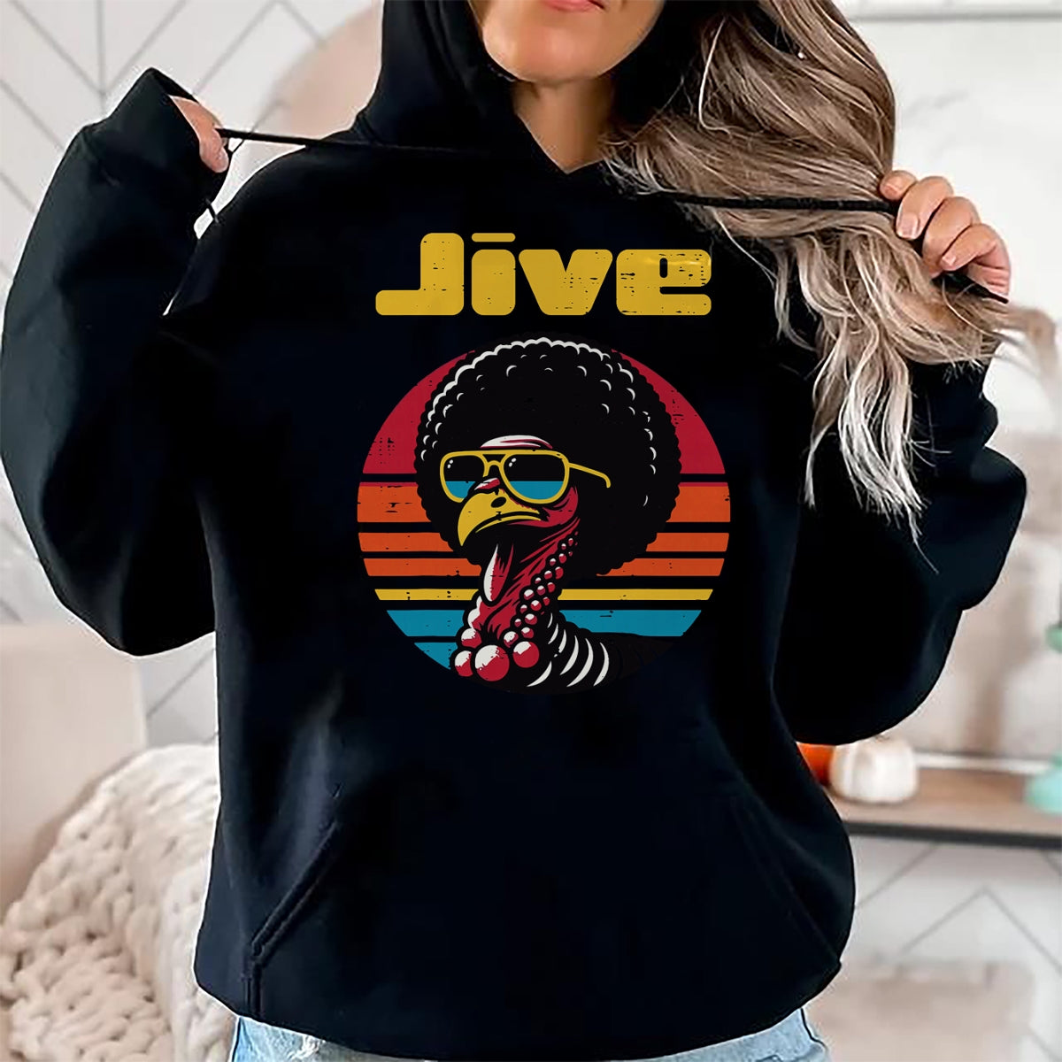 Best Thanksgiving Family Shirt , Funny Thanksgiving UnisexT-Shirt/Hoodie/Sweatshirt HLT00 - Thanksgiving Afro Turkey Jive Vintage 70s Men Women Kids T-Shirt