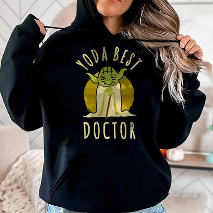 Best Doctor Shirt, Funny Doctor UnisexT-Shirt/Hoodie/Sweatshirt HLT00 - Star Wars Classic Yoda Best Doctor Jedi Vintage Chibi Yoda T-Shirt