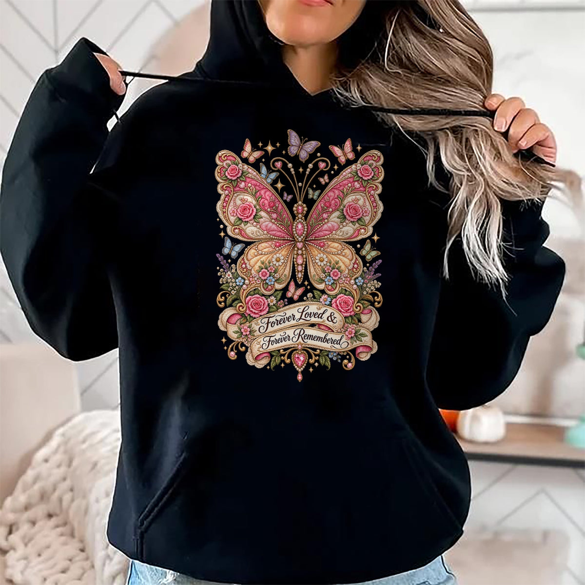 Guitar Lover Shirt, Funny Guitar UnisexT-Shirt/Hoodie/Sweatshirt HLT00 - Cosmic Cowgirl Hat Butterfly Pink Guitar Country Music Girl T-Shirt