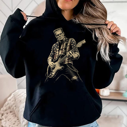 Guitar Lover Shirt, Funny Guitar UnisexT-Shirt/Hoodie/Sweatshirt HLT00 - Guitar Lovers Halloween Horror Frankenstein Playing Guitar T-Shirt