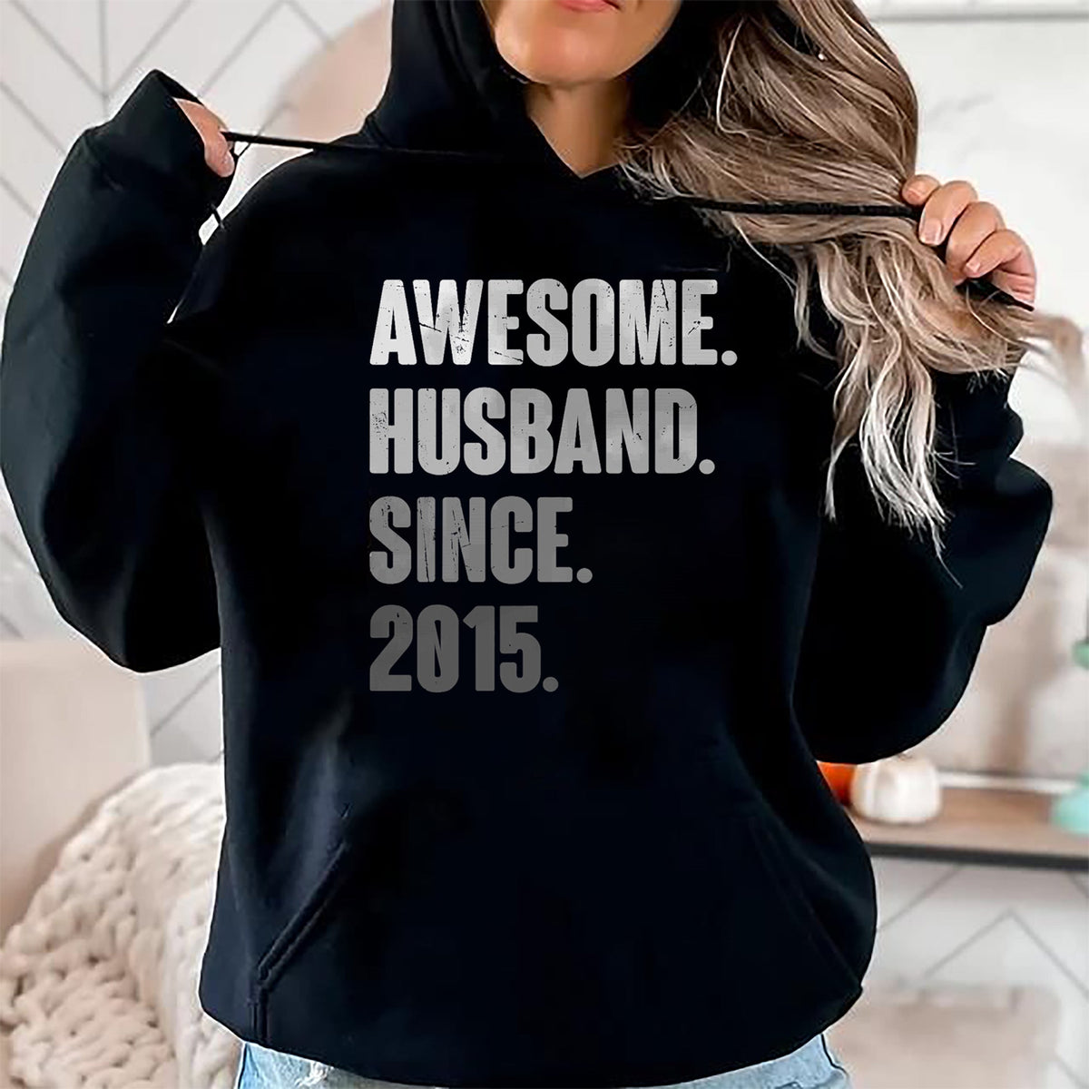 Best Wife Shirt, Wife and Husband Unisex T-Shirt/Hoodie/Sweatshirt HLT00 - 9th Year Wedding Anniversary Epic Awesome Husband Since 2015 T-Shirt