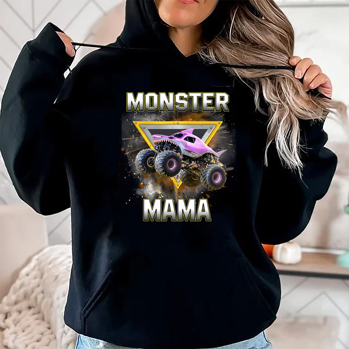 Gift for Mom Shirt, Funny Mom Unisex T-Shirt/Hoodie/Sweatshirt HLT00 - Monster Truck Mama Monster Truck Are My Jam Truck Lovers T-Shirt