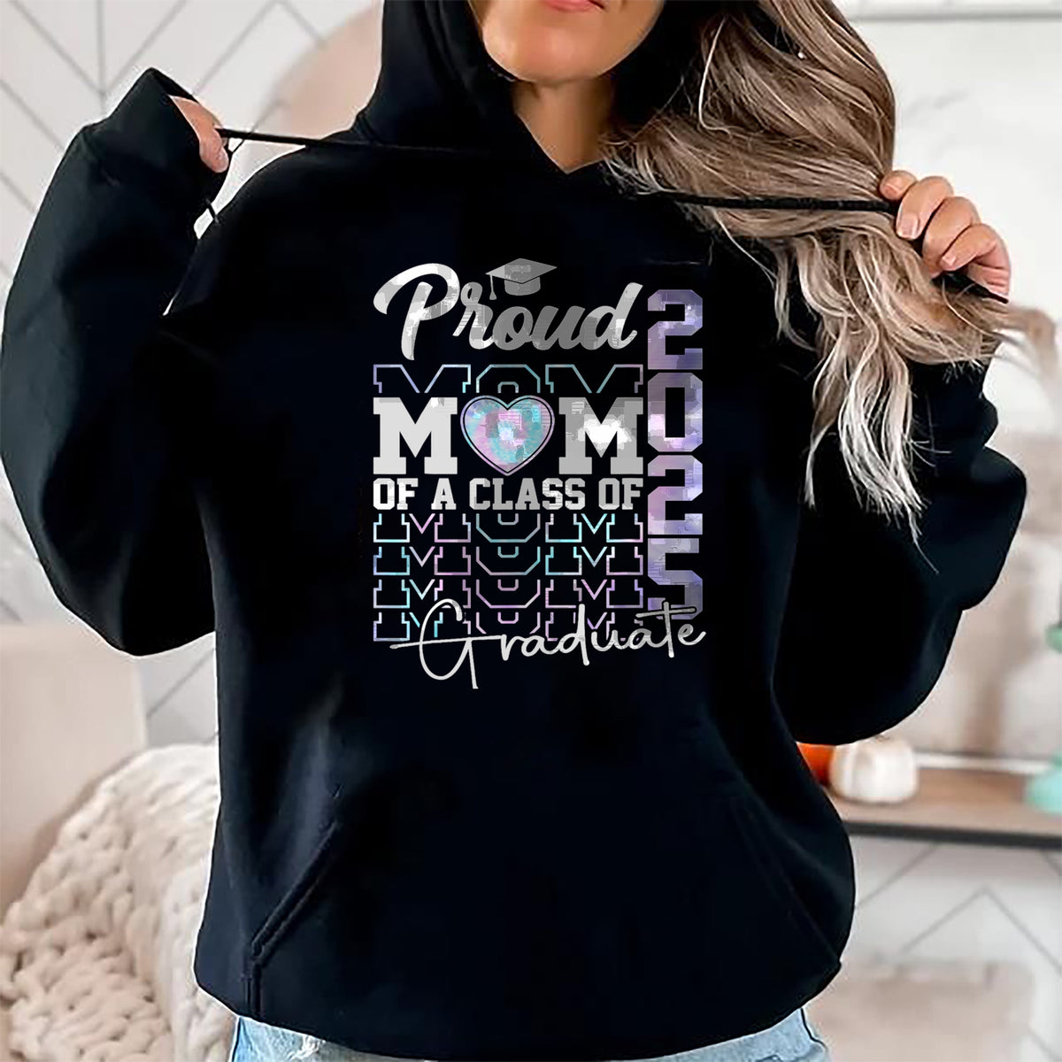Gift for Mom Shirt, Funny Mom Unisex T-Shirt/Hoodie/Sweatshirt HLT00 - Mom Senior 2025 Proud Mom Of A Class Of 2025 Graduate T-Shirt