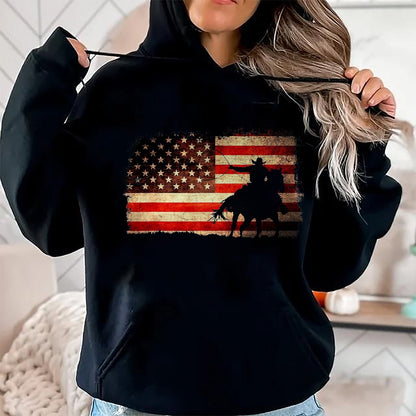Best Horse Lover Shirt , Funny Horse UnisexT-Shirt/Hoodie/Sweatshirt HLT00 - Rodeo Cowboy Western Country Horse USA Flag 4th of July T-Shirt, Men, Black, 4X-Large