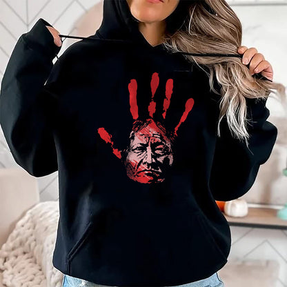 Native American T-Shirts, Vintage Native American Unisex T-Shirt/Hoodie/Sweatshirt HLT00 - Native American Indigenous Red Hand Indian Blood Themed (3)
