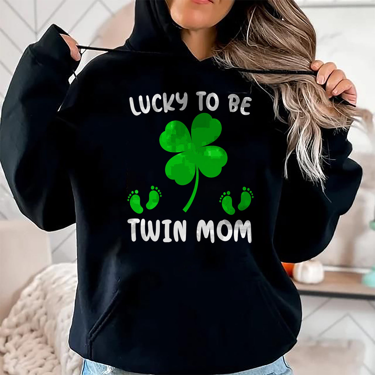 Gift for Mom Shirt, Funny Mom Unisex T-Shirt/Hoodie/Sweatshirt HLT00 - Lucky To Be A Twin Mom Lucky Mom St Patricks Day Awesome T-Shirt