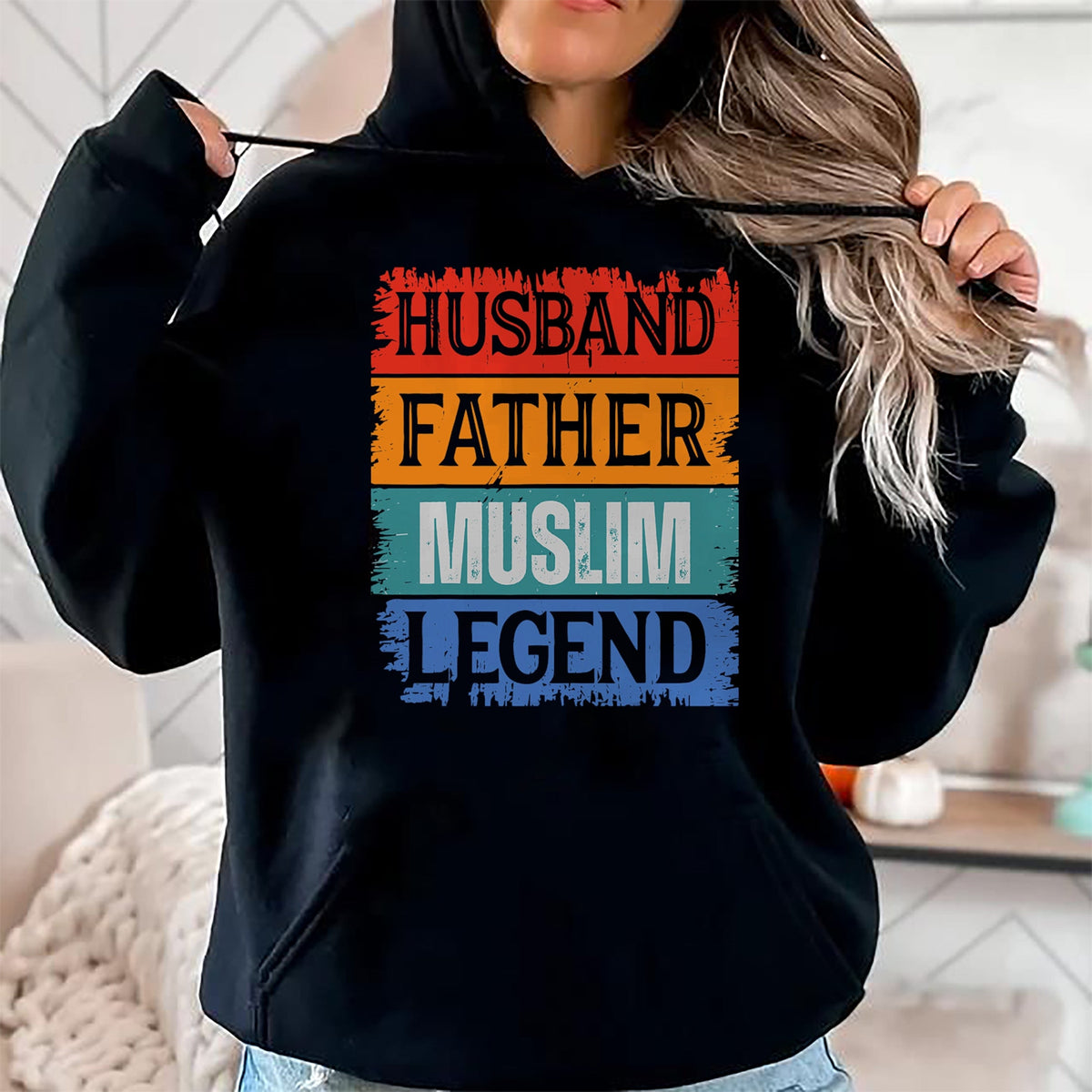 Gift for Dad Shirt, Funny Dad Unisex T-Shirt/Hoodie/Sweatshirt HLT00 – Father Husband MUSLIM Legend Proud Dad Funny Retro Papa T-Shirt