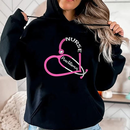 Funny Nurse Shirt, Nurse Unisex T-Shirt/Hoodie/Sweatshirt HLT00 - NP Nurse Practitioner Stethoscope Heart Love RN nursing Long Sleeve T-Shirt
