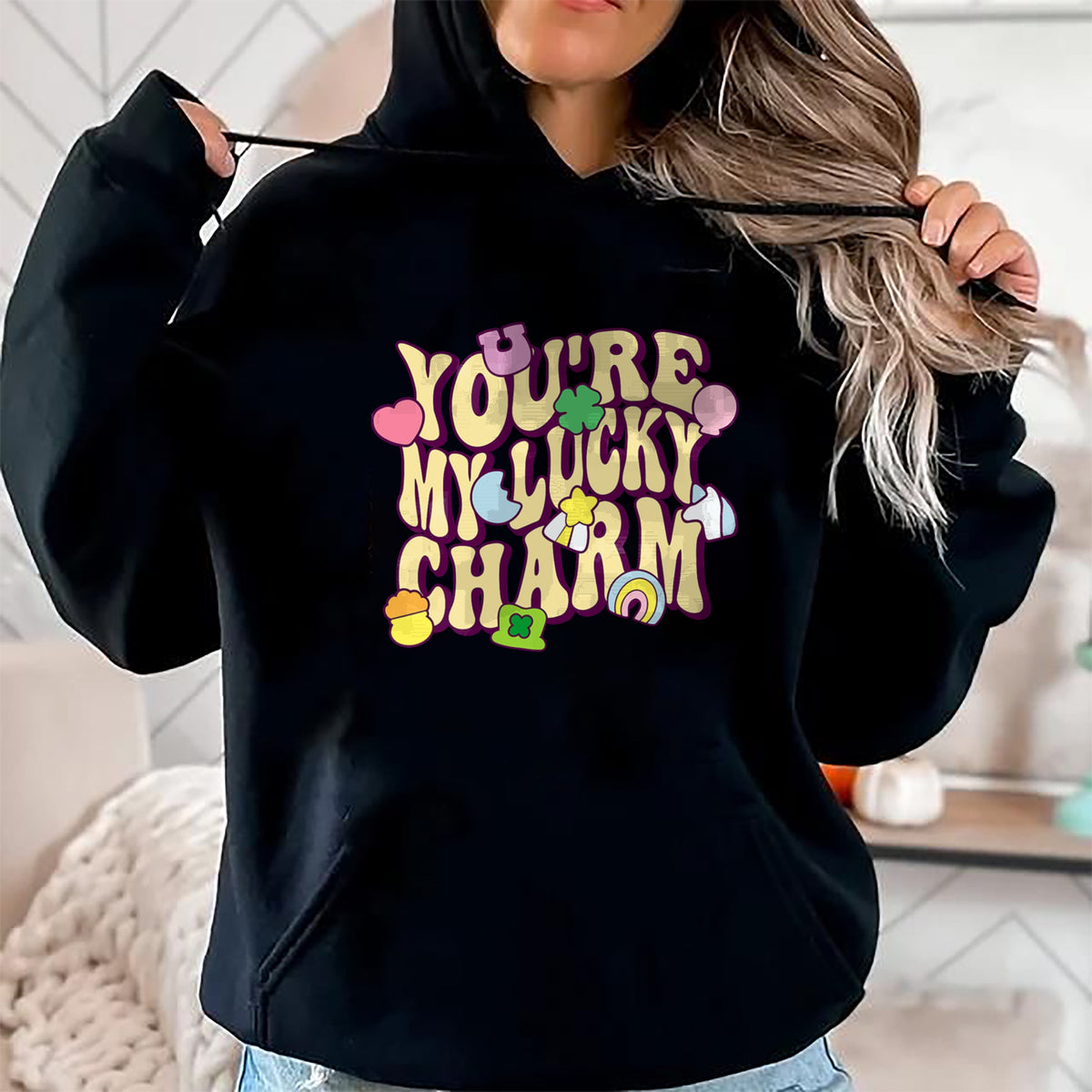 Gift for Mom Shirt, Funny Mom Unisex T-Shirt/Hoodie/Sweatshirt HLT00 - Groovy You_re My Lucky Charm Feeling Lucky St.Patrick_ Day T-Shirt