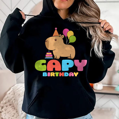 Cute Capybara Shirt, Funny Capybara Unisex T-Shirt/Hoodie/Sweatshirt HLT00 - Capy Birthday Capybara Lover Funny Rodent Animal Bday Party T-Shirt