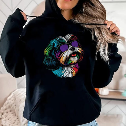 Dog Love Shirt, Dog Lover Gift T-Shirt/Hoodie/Sweatshirt HLT00 - Dad Mom Cool Dog Sunglasses - Shih Tzu T-Shirt