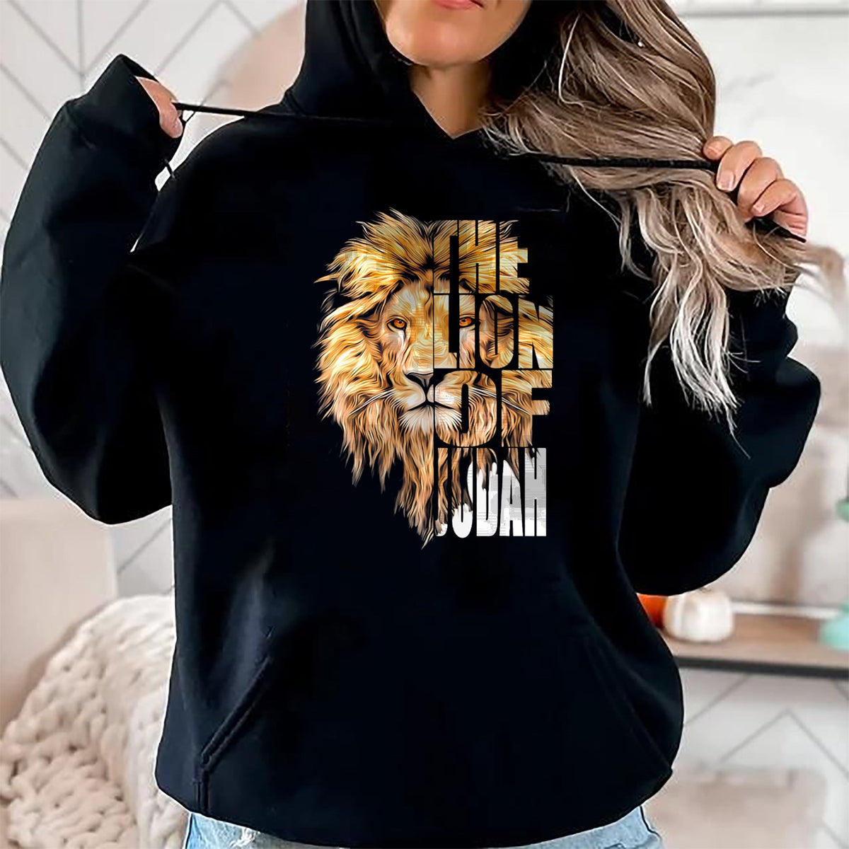 Christian Tee, Christian Faith Unisex T-Shirt/Hoodie/Sweatshirt HLT00 - Jesus Lion of Judah Christian Gift for Men Women T-Shirt