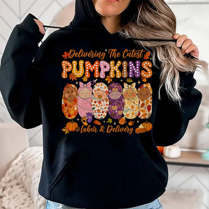 Best Doctor Shirt, Funny Doctor UnisexT-Shirt/Hoodie/Sweatshirt HLT00 - Delivering The Cutest Pumpkins Labor and Delivery Nurse Fall T-Shirt