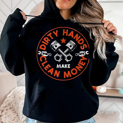 Best Mechanic Life Shirt, Funny Mechanic UnisexT-Shirt/Hoodie/Sweatshirt HLT00 - Mechanic Dirty Hands Clean Car Money Automotive Men Women T-Shirt, Men, Black, 4X-Large