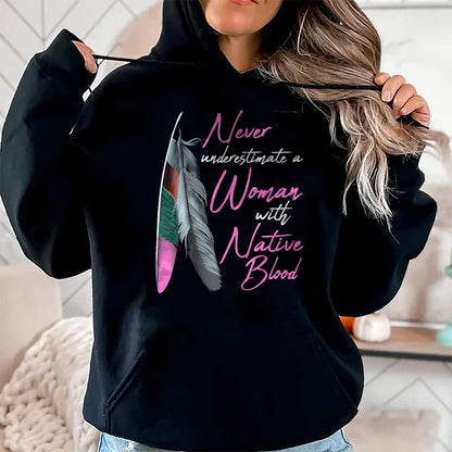 Native American T-Shirts, Vintage Native American Unisex T-Shirt/Hoodie/Sweatshirt HLT00 - Native American Indian A Woman With Native Blood