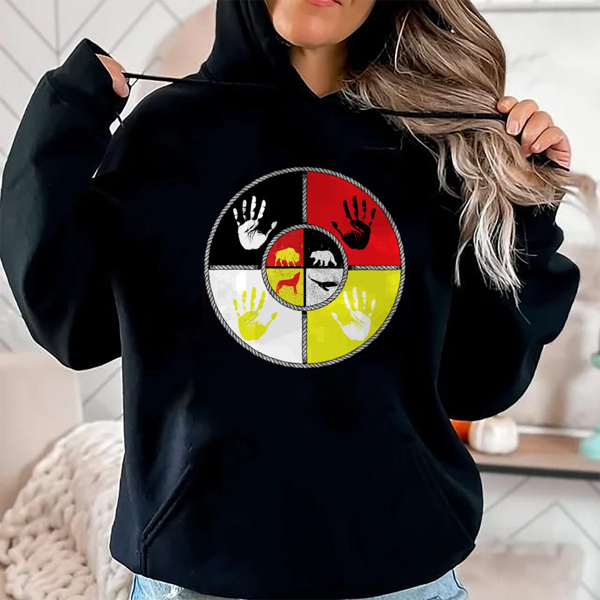 Native American T-Shirts, Vintage Native American Unisex T-Shirt/Hoodie/Sweatshirt HLT00 - Native Americans - Medicine Wheel - MMIW