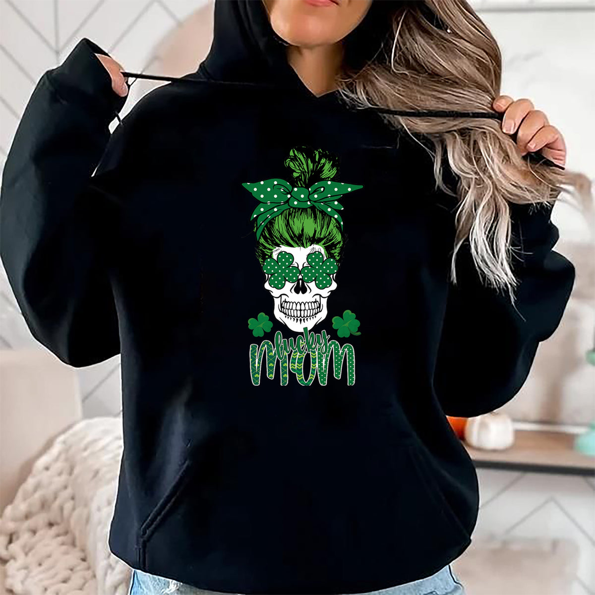Gift for Mom Shirt, Funny Mom Unisex T-Shirt/Hoodie/Sweatshirt HLT00 - Lucky Mom Shamrock St. Patricks Day Rainbow Saint Paddys T-Shirt