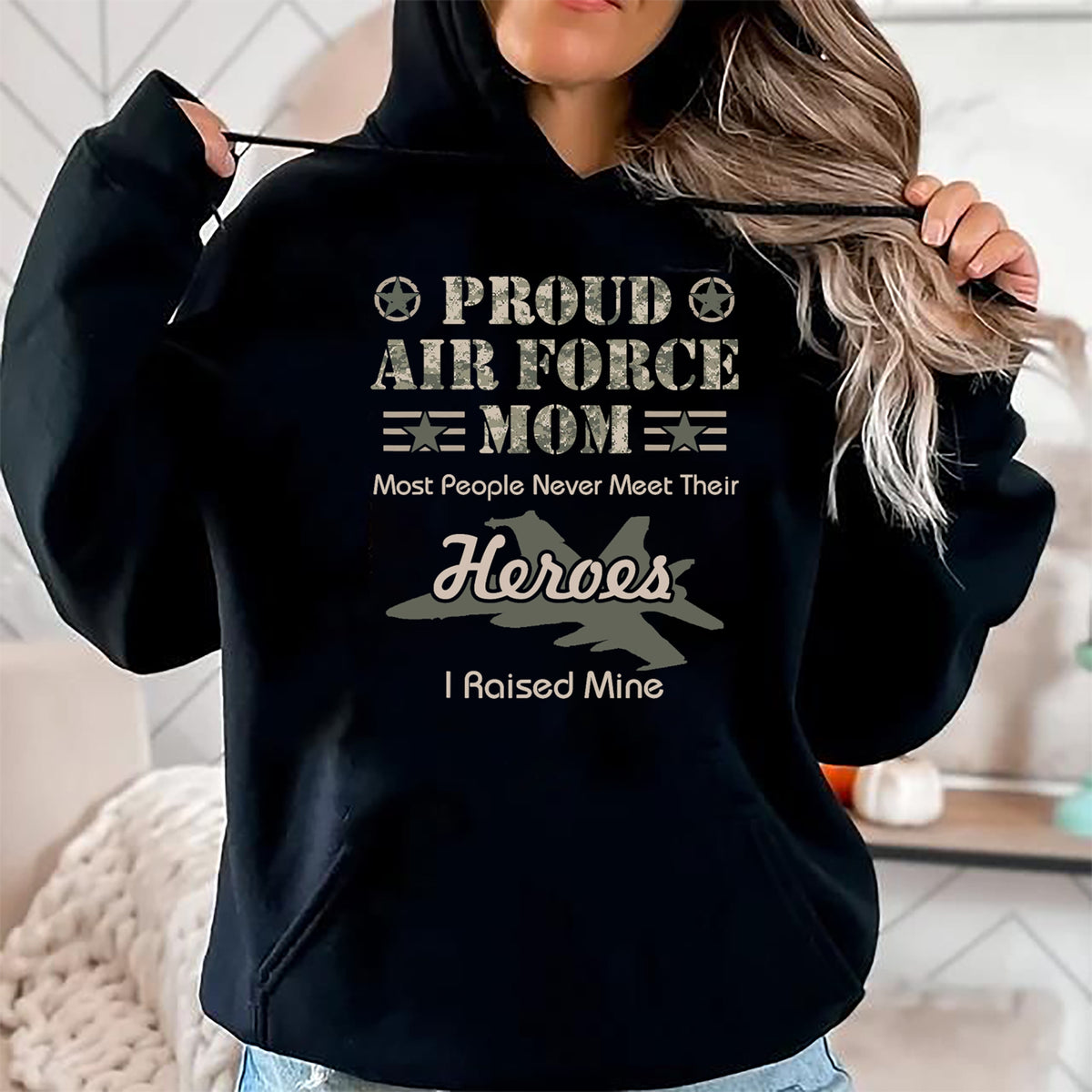 Gift for Mom Shirt, Funny Mom Unisex T-Shirt/Hoodie/Sweatshirt HLT00 - Proud Air Force Mom T-Shirt