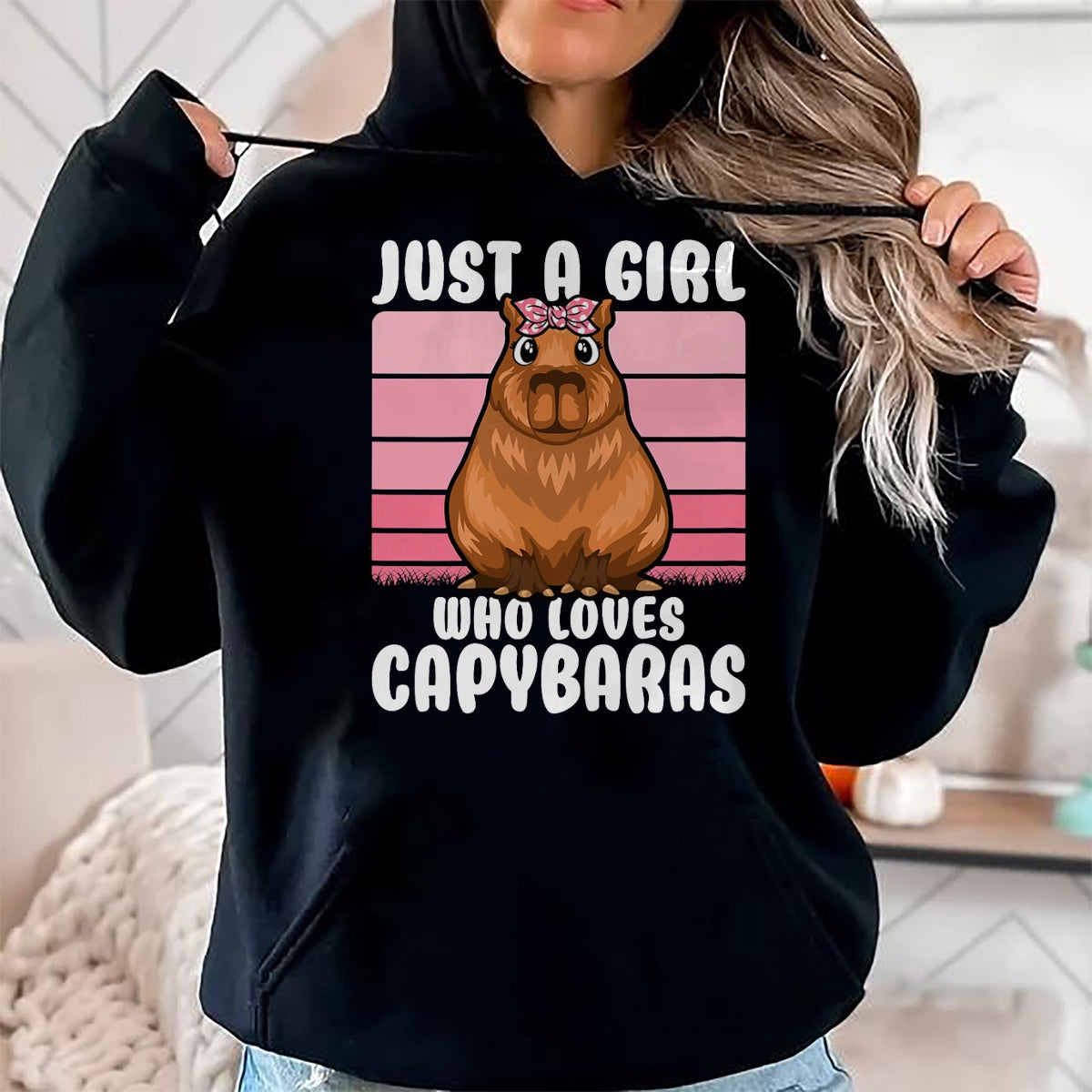 Cute Capybara Shirt, Funny Capybara Unisex T-Shirt/Hoodie/Sweatshirt HLT00 - Just A Girl Who Loves Capybaras Cute Girls Kids T-Shirt