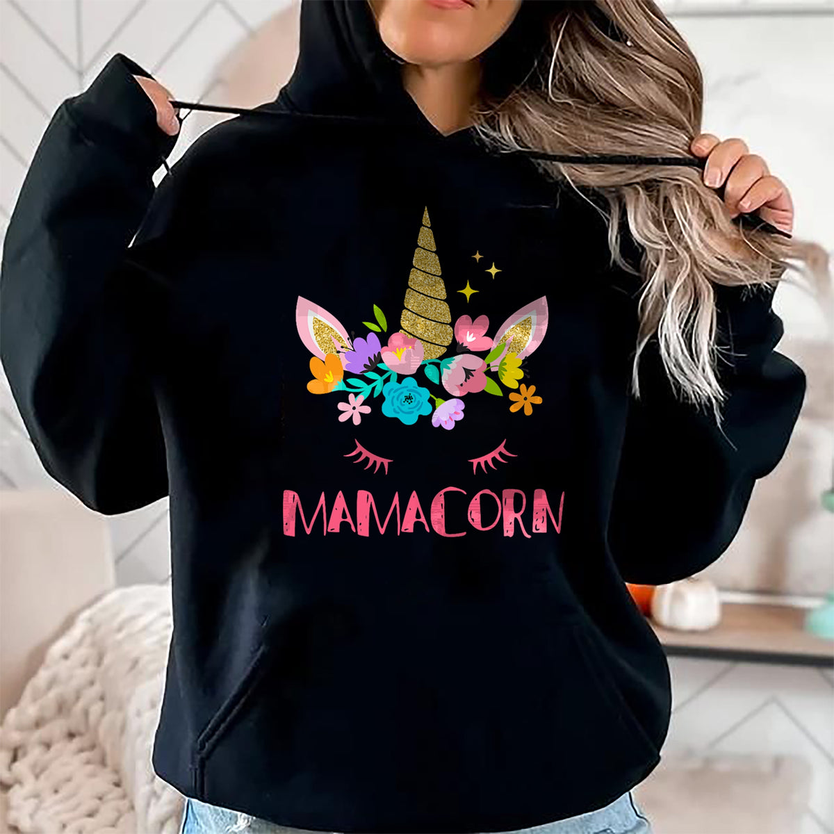 Gift for Mom Shirt, Funny Mom Unisex T-Shirt/Hoodie/Sweatshirt HLT00 - Funny Mamacorn Unicorn Costume Mom Mother_s Day T-Shirt